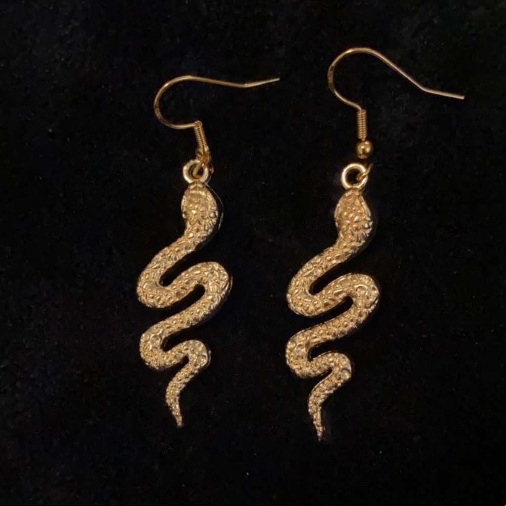 Rose Gold Snake Earrings